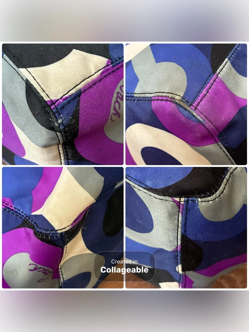 Coach Alex Op Art Multi Color Tote Bag/ Shoulder Bag 14388